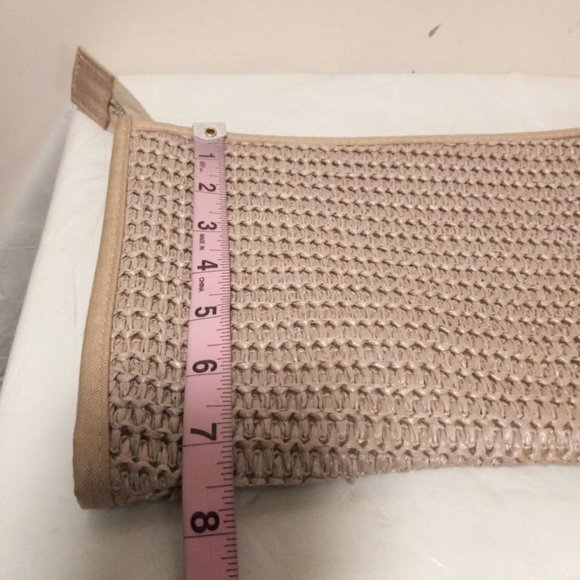 Vintage Elaine Woven Wristlet Pouch Bag Beige Women's - Picture 6 of 7